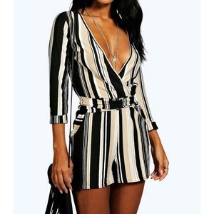 Lucia Stripes Relaxed Self Belt Playsuit
